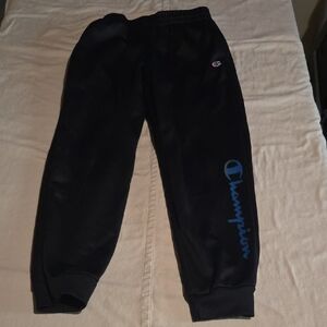 Champion Kids Black Joggers with Blue Logo